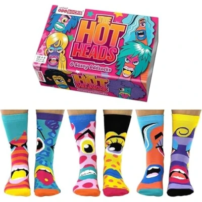 Afbeelding van United Odd Socks 6 Packmottomotive Sokken, Dames, Maat: 36 41, The hot heads