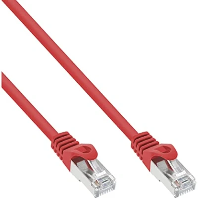 Image de InLine Cordon de raccordement RJ 45 (M) pour 50 cm SFTP CAT 5e moulé rouge