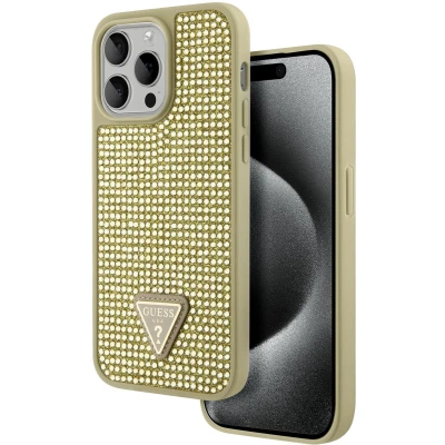 Afbeelding van Guess Rhinestones Back Cover Geschikt voor Apple iPhone 15 Pro Max (6.7&quot;) Goud