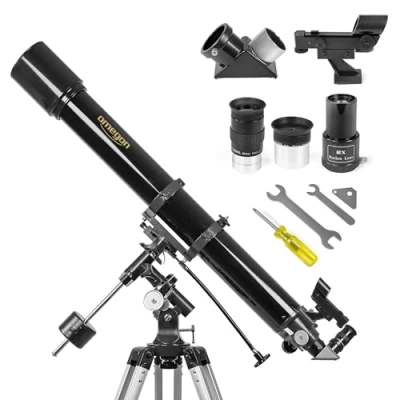 Afbeelding van Omegon AC 90/1000 telescoop EQ 2, lenstelescoop met 90mm opening en 1000mm brandpuntsafstand