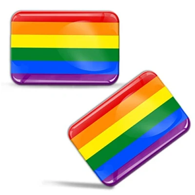 Afbeelding van Biomar Labs® 2 x 3D flexibele stickers vlaggen LGBT Rainbow Gay en Lesbian Pride Auto Motorfiets Tuning F 65
