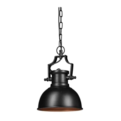 Afbeelding van Relaxdays Retro industriële hanglamp eettafel E27 LED Ø 21 cm zwart