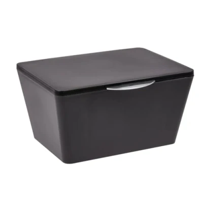 Afbeelding van WENKO Opbergdoos Brasil 19x10x15,5 cm kunststof zwart Opbergbox Opbergbak badkamer Organizer
