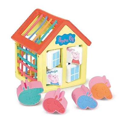 Afbeelding van TOMY Toomies E73528 Peppa Pig activiteitenhuis met draaibare ramen, elastische banden, Pig, speelgoed 18 maanden, kruipdeken en activiteitentafel
