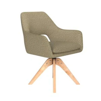 Afbeelding van Housecraft Living Mos Eetkamerstoel Draaibaar Hout Pistache groen