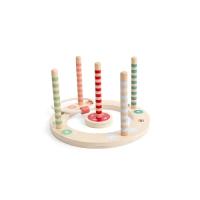 Afbeelding van BS Toys Ringwerpen Werpspel Buitenspeelgoed vanaf 4 jaar Ring Gooien speelgoed Kinderen 5 ringen hout Buiten Buitenspel Spellen Tuin Houten Cadeau Kind