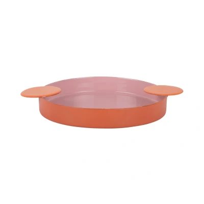 Afbeelding van Present Time Dienblad Double Funky Large Soft pink &amp; bright orange