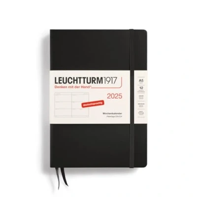 Afbeelding van LEUCHTTURM1917 370541 Weekplanner 2025, medium, DIN A5, zwart, Duits