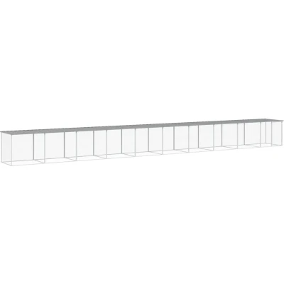 Afbeelding van vidaXL Kippenhok met dak 1003x98x90 cm gegalvaniseerd staal lichtgrijs