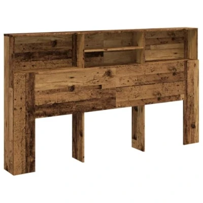 Afbeelding van Hoofdbordkast 180x19x103,5 cm bewerkt hout oud houtkleurig