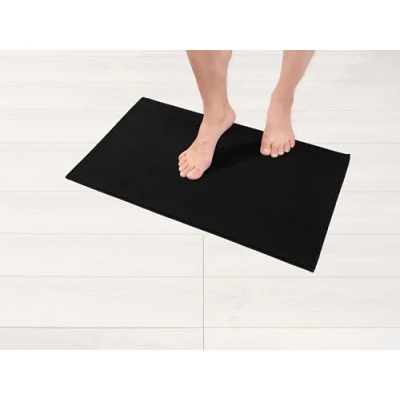 Afbeelding van Hammetex Badhanddoeken 43 x 61 cm, extra zacht en absorberend, 100% katoen, 1 lichte duurzame badhanddoek, perfect voor badkamer, spa sportschool, zwart