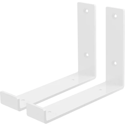 Afbeelding van Plankdrager 2 stuks 20x4x14 cm wit metaal 5 mm gat ML design