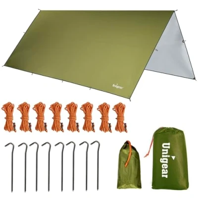 Afbeelding van Unigear Waterdichte campingluifel van windscherm voor strand, tent, hangmat, camping of schuur in de open lucht