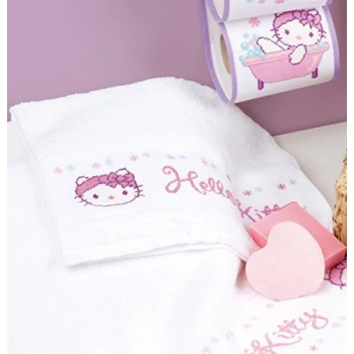 Afbeelding van Handdoek kit Hello Kitty in de badkamer Vervaco PN 0148214