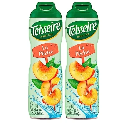 Image de Teisseire Sirop de boisson Peach/Pêche 600 ml qui a le même goût que fruit (lot 2)