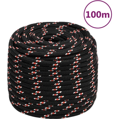 Afbeelding van Boot touw 16 mm 100 m polypropyleen zwart