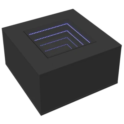 Image de vidaXL Table basse avec LED noir 60x60x40 cm bois d&#039;ingénierie847568