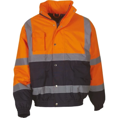 Afbeelding van Yoko Signalisatie 2 kleurig bomberjack YHVP218 Hi Vis Orange / Navy