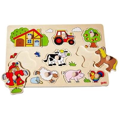 Image de Toys Pure Puzzle en bois avec bouton La ferme