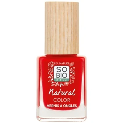 Afbeelding van Léa NATURE SO BiO etic Natuurlijke nagellak Kleur Essentiële Rood Dubbele werking verzorging &amp; Versterkt en beschermt Biologische ricinusolie Veganistisch Made in