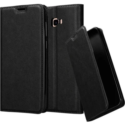 Afbeelding van Cadorabo Hoesje geschikt voor Samsung Galaxy J4 PLUS in ZWARTE NACHT Beschermhoes met magnetische sluiting, standfunctie en kaartvakje Book Case Cover Etui