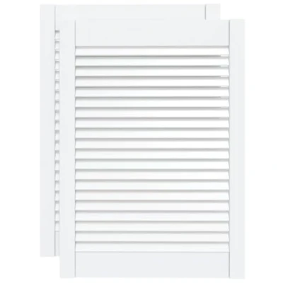 Afbeelding van vidaXL Lamellenkastdeuren 2 stuks wit 69 x 49,4 cm massief grenen