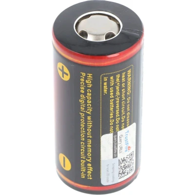 Afbeelding van Trustfire 32650 6000 mAh 3,7 V beschermde Li ionbatterij met afmetingen 69,6 x 32,85 mm
