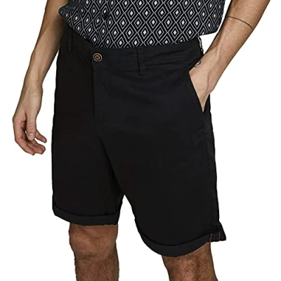 Image de JACK &amp; JONES Short chino pour homme, coupe droite, Noir, XS