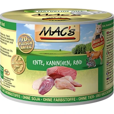 Afbeelding van 6x200g Eend/Konijn/Rund MAC&#039;s Kattenvoer