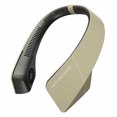Afbeelding van Nitecore NEF20 Draagbare nekventilator zonder bladen, handsfree, 360 graden luchtcirculatie, borstelloze motor, 4000 mAh batterij, gehard grijs