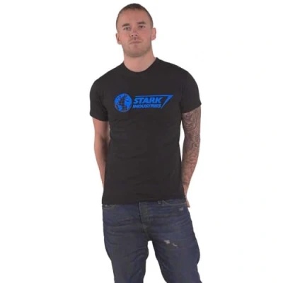 Afbeelding van Marvel Iron Man Stark Industries Blue Heren T shirt M Zwart