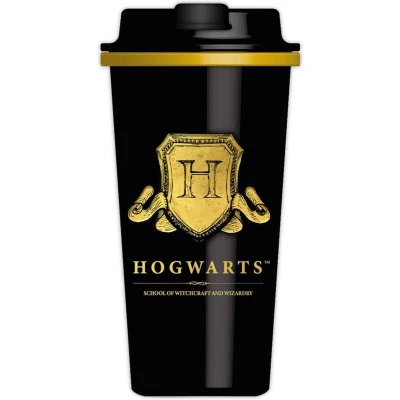 Afbeelding van Harry Potter Hogwarts Thermische Reisbeker met Schroefdeksel Geel en Zwart 450ml