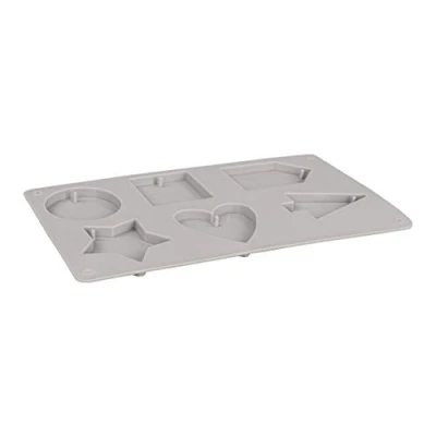 Image de Moule en silicone 6 formes maison rond carré coeur sapin étoile Rayher
