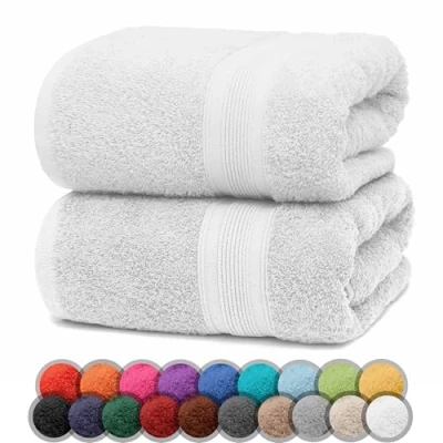 Afbeelding van NatureMark Set van 2 premium badhanddoeken 70x140 cm wit