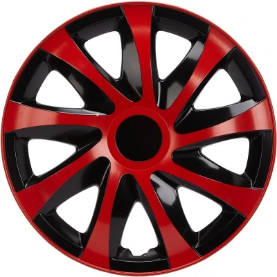 Afbeelding van DRACO Wieldoppen 15 &quot;NRM 4 stuks Rood met Zwart,