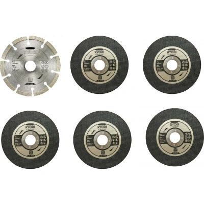 Image de RYOBI RAK6AGD125 jeu de meules à tronçonner pour meuleuses d&#039;angle 125 mm 6 pièces 5132003149