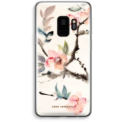 Afbeelding van Case Company® hoesje geschikt voor Samsung Galaxy S9 Japanse bloemen Soft Cover Telefoonhoesje Bescherming aan alle Kanten en Schermrand