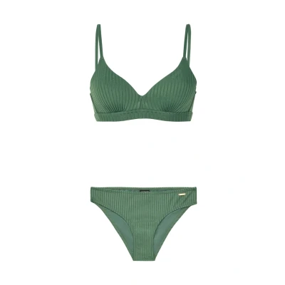 Afbeelding van Protest Prtmanja 25 Beugel bikini set Dames B&amp;C&amp;D cup Ribstof Verstelbare bandjes Veggie Green