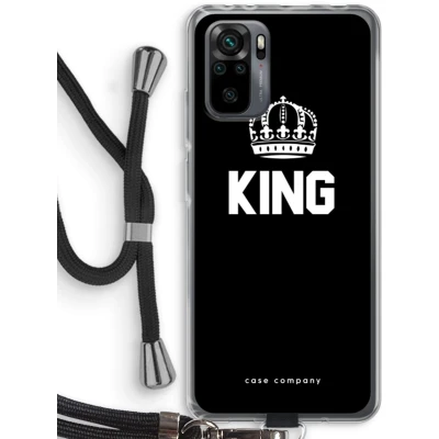 Afbeelding van Case Company® hoesje met Koord geschikt voor Xiaomi Redmi Note 10 Pro King Zwart Telefoonhoesje Bescherming aan alle Kanten en Over de Schermrand