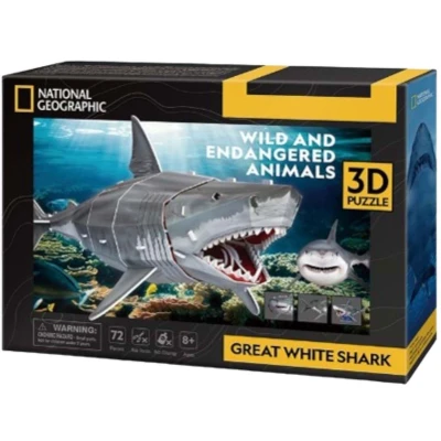 Afbeelding van Cubic Fun 3d Puzzel National Geographic Witte Haai