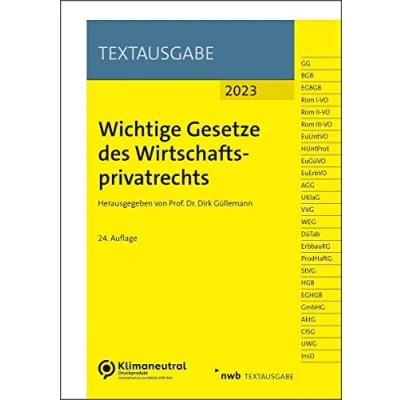 Afbeelding van Wichtige Gesetze Des Wirtschaftsprivatrechts