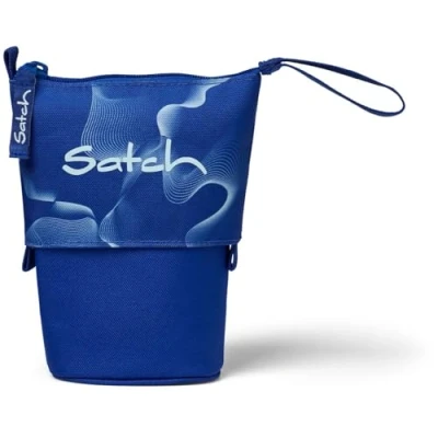 Afbeelding van satch Pencil Slider Extra groot met scheidingsvak, vak ritssluiting, penhouder, hoek, kijkvenster voor schema, lichtblauw blauw