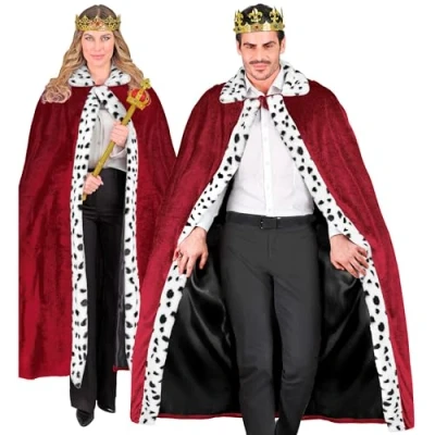 Afbeelding van Widmann Koning Prins &amp; Adel Kostuum Donkerrode Koninklijk Cape 140 Centimeter Rood One Size Carnavalskleding Verkleedkleding