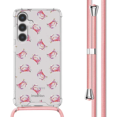 Afbeelding van iMoshion Hoesje Geschikt voor Samsung Galaxy S24 met Koord Design Meerkleurig / Crab Watercolor