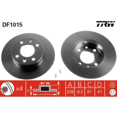 Afbeelding van Trw Remschijf DF1015
