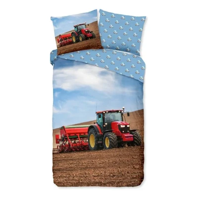 Afbeelding van Good Morning Kinderdekbedovertrek &quot;tractor&quot; Multi (140x200/220 cm) Katoen Flanel