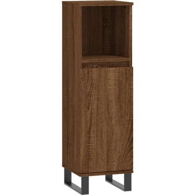 Afbeelding van Badkamerkast 30x30x100 cm bewerkt hout bruineikenkleurig