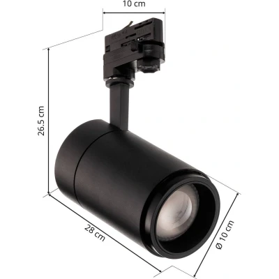 Afbeelding van Arcchio LED plafondlamp met dimmer 1licht Aluminium, kunststof H: 26.5 cm zwart (RAL 9005) Inclusief lichtbron
