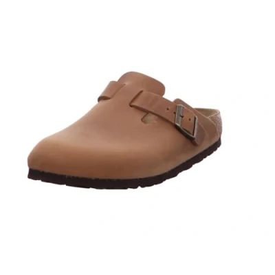 Afbeelding van Birkenstock Boston Narrow Unisex Pantoffels, Maat: 42, Cognac Leer
