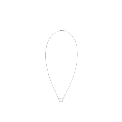 Afbeelding van Elli Heart Crystals Ketting, Dames, Maat: 45, Weiß